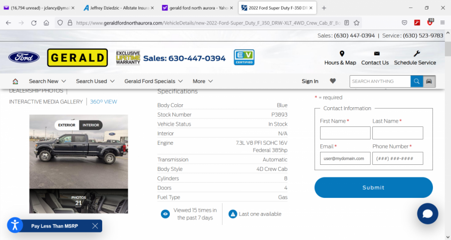 2022 Ford Super Duty F-350 DRW for sale in North Aurora - 1FT8W3DNXNED25421 - Gerald Ford — Mozilla Firefox 4_22_2022 8_33_24 AM.png